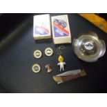 Austin A30 A35 Owners Club badges , Esso Flame man , ashtray etc