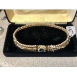 A 4 Line Pearl Choker Necklace 14 inches long boxed