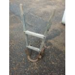 Vintage Industrial Sack Truck with cast iron wheels ( wheels are not matching ) 18 inches wide at