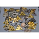 A good collection of Masonic medals and regalia comprising of silver-plate and gilt-plate medals