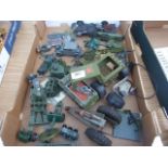 TRAY OF MILITARY VEHICLES TO INCLUDE DINKY AND MECCANO ETC