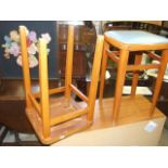 2 Retro Stools for reupholstery 13 x 13 inches 21 tall