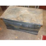 Antique Pine Trunk for restoration 33 1/2 x 19 inches 18 tall