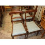 5 Victorian Mahogany Bar Back Chairs