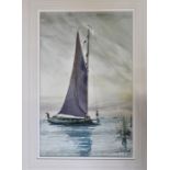 A Pair of John Insall (Norwich) framed watercolours of sail barges 42cm x 55cm