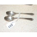 Two silver coffee spoons (28 grams)