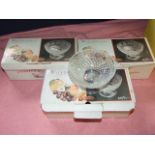 6 Waterstone Crystal Round Dishes 5 inches wide 3 1/2 tall