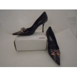 PAIR OF BLACK AND PINK DIOR SHOES WITH DUST BAG SIZE 5
