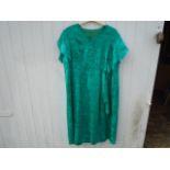 VINTAGE SILK DRESS HAND MADE SIZE L