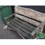 Rustic Wooden Garden Bench 50 inches wide seat height 15 inches