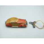VINTAGE TIN PLATE 1930'S STYLE CAR WITH KEY