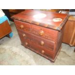 Antique Stained Pine 2 short over 2 long Chest 36 inches wide 35 tall 18 deep