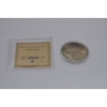 Queen Mother Silver Medallion (32g German Silver) encapsulated with certificate of authenticity (P&P