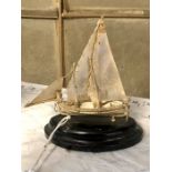 Small Silver Sail Boat Stamped 925