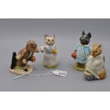 Beswick Beatrix Potter Figurines 'Chippy Hackee' (BP3b), 'Tabitha Twitchett' (BP3a), 'Pig Wig' (