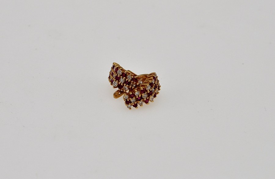 A pair of 9ct gold garnet and diamond earrings - Image 2 of 3
