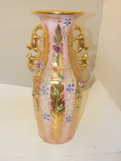 Large Decorative Vase 22 inches tall ( piece missing from top )