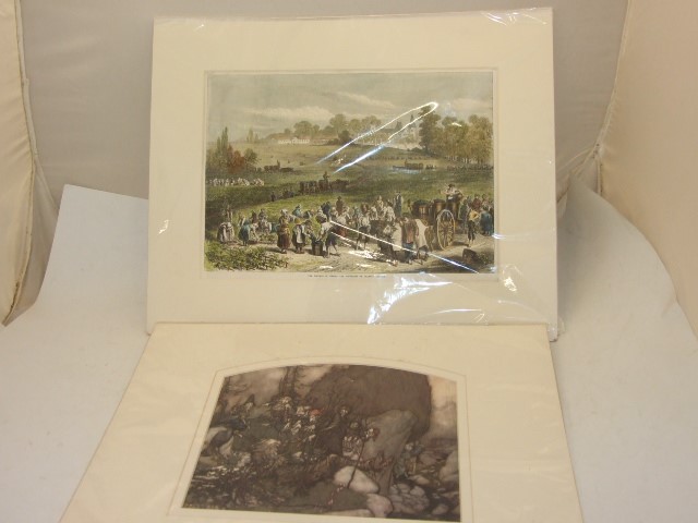 ARTHUR RACKMAN PRINT OF THE SLEEP OF RIP VAN WINKEL AND A PRINT OF VILLAGE LIFE