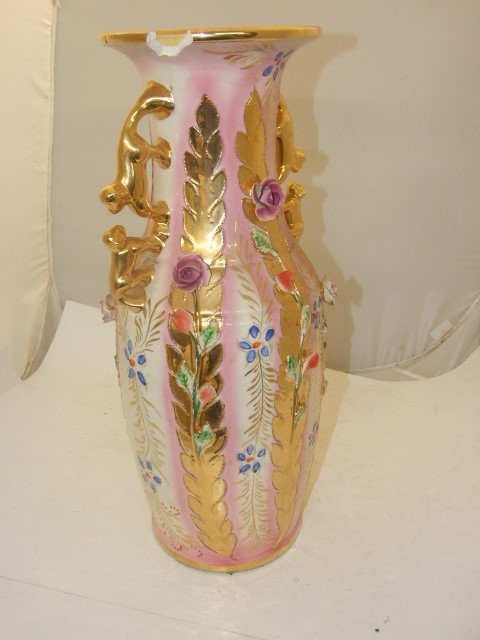 Large Decorative Vase 22 inches tall ( piece missing from top ) - Image 2 of 4