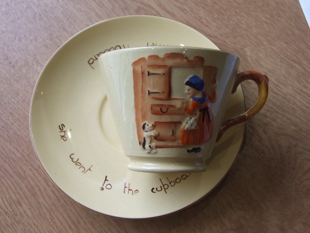Rare W H Goss ( Royal Buff ) Old Mother Hubbard Cup & Saucer - Image 3 of 6