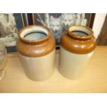 2 Salt Glazed Pots 11 inches tall
