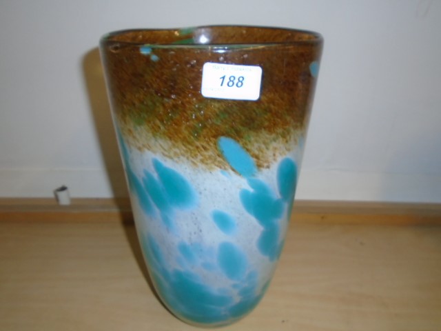 LARGE GLASS VASE 31CM TALL