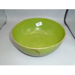 Vintage Thetford Pulp Ware bowl, green and gold crackle decoration
