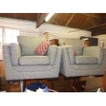 2 Modern Grey Armchairs