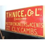 Motor Engineers Sign ( wooden ) 25 x 14 inches