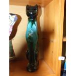 Blue Mountain Pottery Cat Lamp 17 1/2 inches tall ( no wiring )