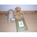 2 COLLECTABLE BEARS AND A BEATRIX POTTER BOOK