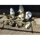 Assorted Garden Ornaments , plastic , resin & concrete