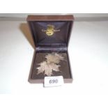 PAIR OF SILVER PLATED MAPLE LEAF EARRINGS