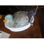 Duck Tureen with Duck Ladel ( damage to side of base )