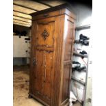 Antique Gothic Style Oak Wardrobe 190cm x 95cm x 39cm