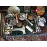 Box of Kitchenalia , Sieve and scales