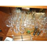 2 Shelves of Assorted Glasses