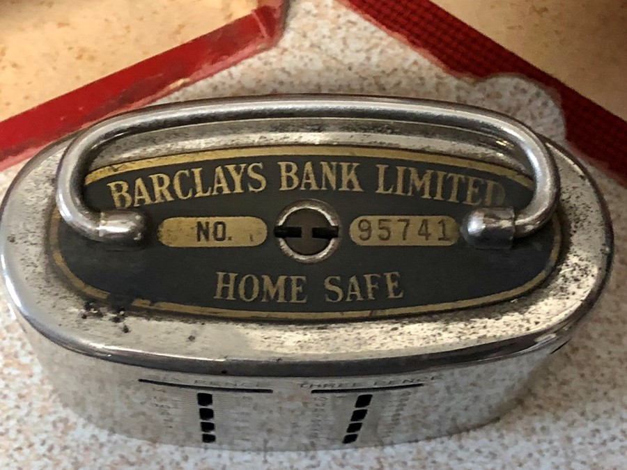 A Wheatstone Wren mouth accordion and a Barclays Bank home-safe in original box - Image 2 of 3