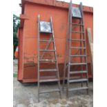 2 Vintage Large Wooden Step Ladders ( sold as a display item only )
