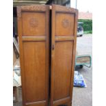 Oak 2 Door Wardrobe with fitted interior 72 inches tall 36 wide 16 1/2 deep