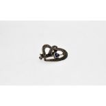 A Silver heart shaped marcasite brooch
