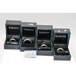 Four silver "Lord of the rings" Elvish Love Rings in original Fusion 925 boxes