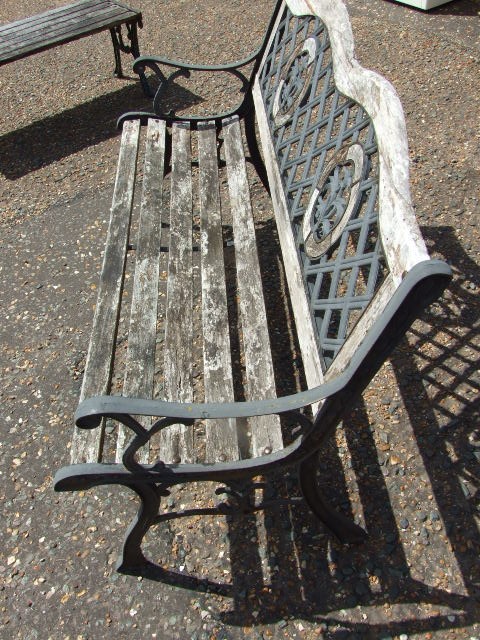Cast Iron & Wood Garden Bench 50 inches wide 31 tall ( bench ends are cast iron the back is - Image 4 of 5