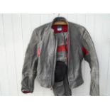 HEIN GERICKE LEATHER MOTORCYCLE JACKET AND TROUSERS SIZE 42