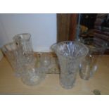 ASSORTMENT OF CUT GLASS AND CRYSTAL