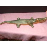 Large Brass Crocodile Nut Crackers 14 1/2 inches long