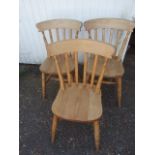 3 Slat Back Kitchen Chairs