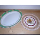 BRISTOL POUNTNEY MEAT PLATTER AND ROYAL TUSCAN WEDGWOOD SILVER JUBILEE PLATE