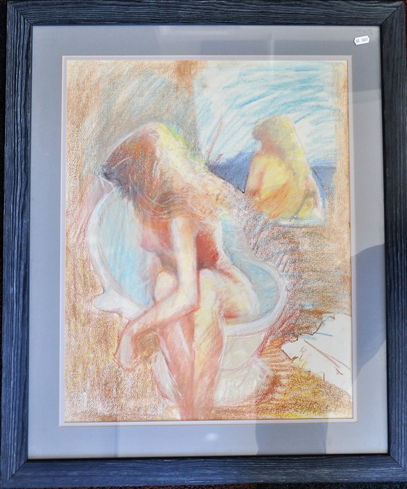 Pastel drawing of nude signed Noel Ireland