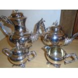 4 PIECE ONIEDA SILVER PLATED TEA AND COFFEE SET MADE IN CANADA 2377